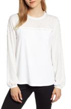Women's Karl Lagerfeld Paris Faux Pearl Detail Blouse - White