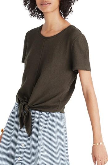 Women's Madewell Modern Tie Front Tee - Green