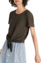 Women's Madewell Modern Tie Front Tee - Green