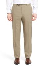 Men's Berle Flat Front Solid Wool Trousers X 32 - Beige