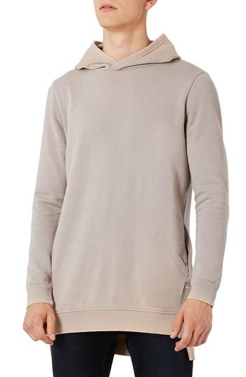 Men's Topman Pedro Side Zip Longline Hoodie