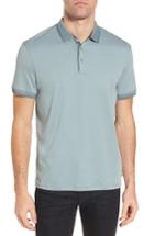 Men's Ted Baker London Pug Trim Fit Stripe Polo (m) - Grey