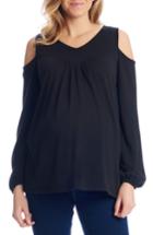 Women's Everly Grey Nora Cold Shoulder Maternity Top - Black