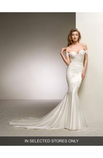 Women's Pronovias Datil Illusion Tulle A-line Gown