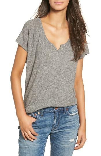 Women's Madewell Brea Split Neck Tee - Grey