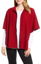 Women's Anne Klein Zip Front Wool Cape - Red