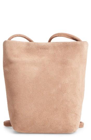 Baggu Leather Crossbody Bag - Beige