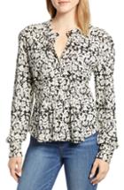 Women's Lucky Brand Pintucked Floral Top - Black