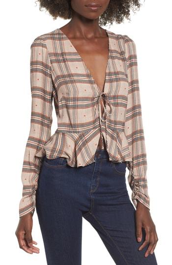 Women's Afrm Amery Keyhole Top - Grey