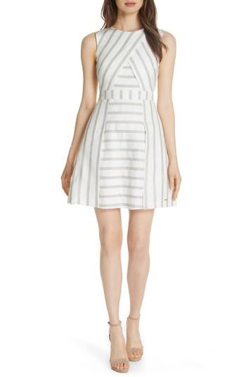 Women's Ted Baker London Colour By Numbers Cross Front Skater Dress - Ivory