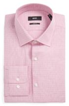 Men's Boss Marley Sharp Fit Check Dress Shirt R - Pink