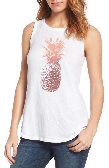 Women's Lucky Brand Pineapple Graphic Tank - White