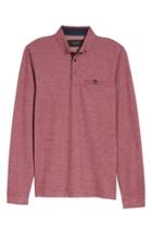 Men's Ted Baker London Trever Slim Fit Long Sleeve Oxford Polo (l) - Red
