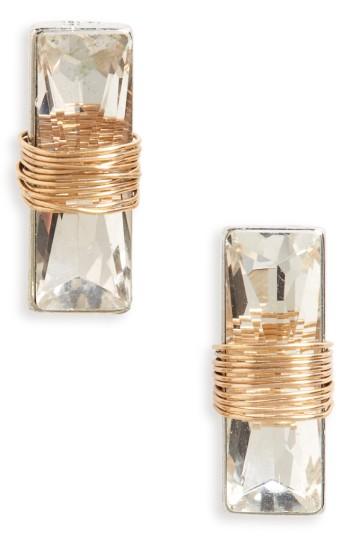 Women's Bp. Wire Wrap Crystal Stud Earrings