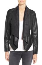 Women's Kut From The Kloth 'ana' Faux Leather Drape Front Jacket