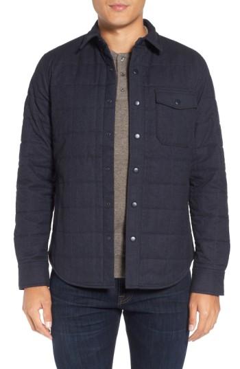 Men's Bonobos Quilted Herringbone Shirt Jacket - Blue