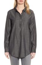 Women's Eileen Fisher Tencel & Organic Cotton Tunic Shirt - Black