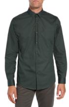 Men's Calibrate Slim Fit Dot Non Iron Sport Shirt - Green