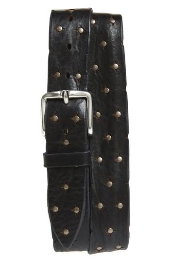 Men's Orciani Wax Studded Leather Belt Eu - Nero