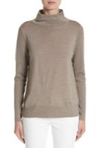 Women's Lafayette 148 New York Merino Wool Modern Turtleneck Sweater, Size - Grey