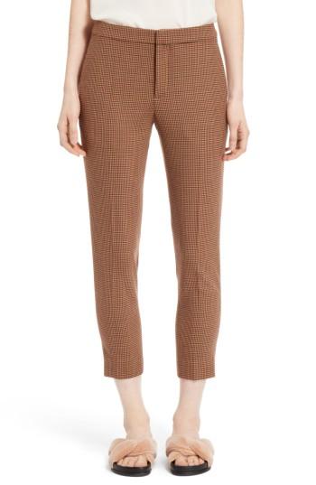Women's Chloe Check Crop Pants Us / 36 Fr - Red