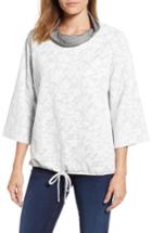 Women's Chaus Floral Terry Cowl Neck Top - Grey