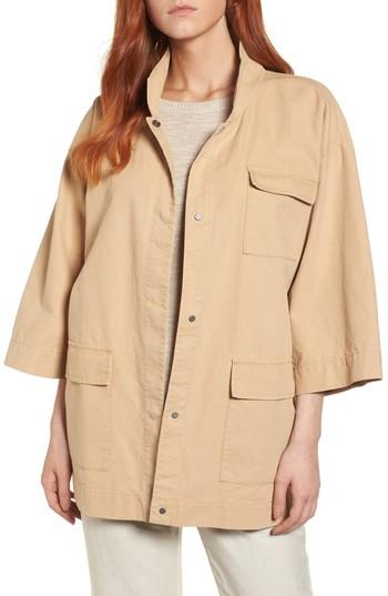 Women's Eileen Fisher Organic Cotton & Hemp Jacket, Size - White