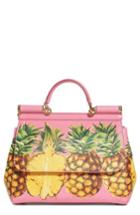 Dolce & Gabbana Miss Sicily Pineapple Leather Satchel -