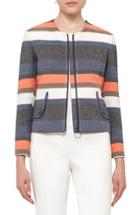 Women's Akris Punto Ruffle Back Stripe Jacket