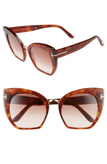 Women's Tom Ford Samantha 55mm Sunglasses - Blonde Havana/ Gradient Brown
