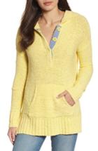 Women's Caslon Beachy Hooded Knit Sweater - Yellow