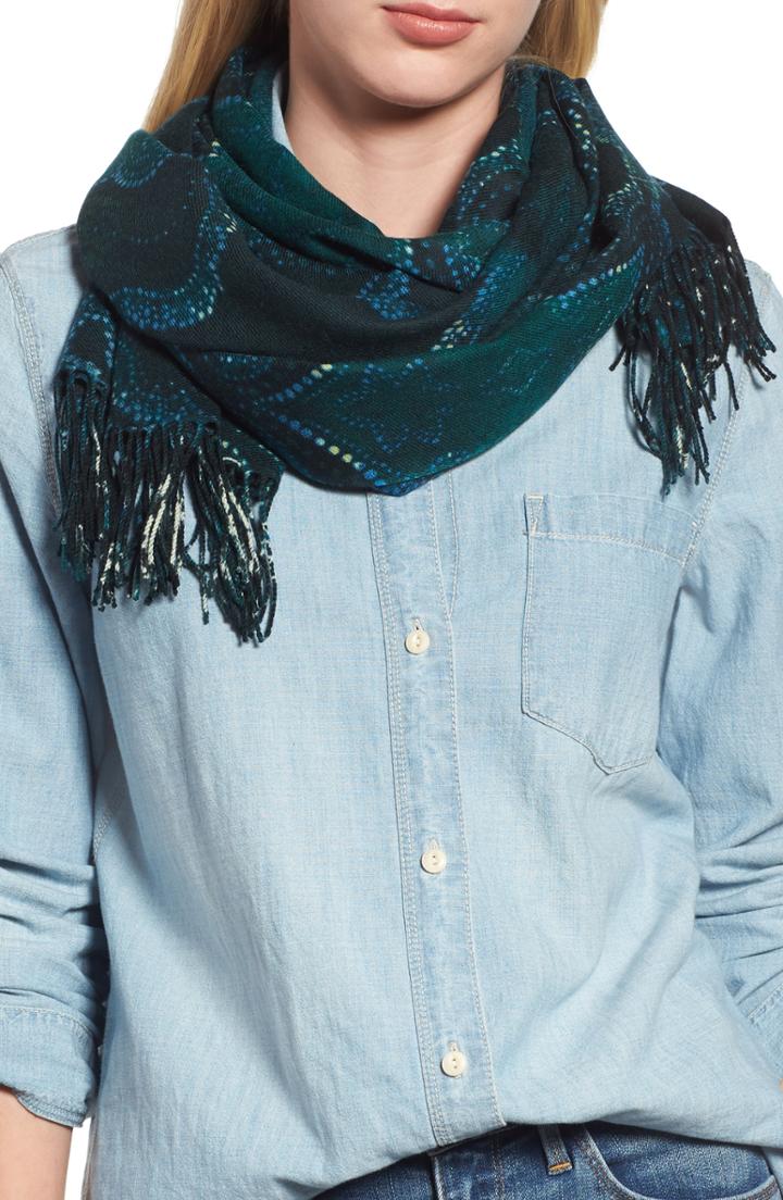 Women's Nordstrom Tissue Print Wool & Cashmere Wrap Scarf, Size - Green