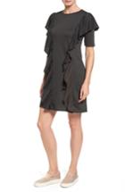 Women's Halogen Ruffle Sweatshirt Dress, Size - Green