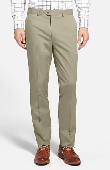 Men's Bensol Washed Trim Fit Stretch Cotton Trousers X 34 - Beige