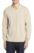 Men's Thaddeus Vinn Slubbed Long Sleeve V-neck T-shirt - Beige