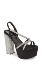 Women's Jeffrey Campbell Upset Embellished Platform Sandal .5 M - Black