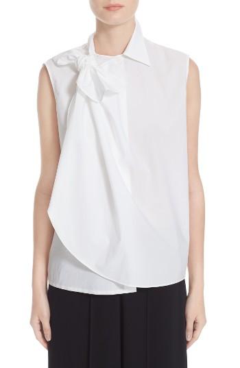 Women's Mm6 Maison Margiela Tie Detail Poplin Top