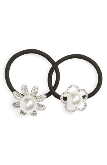 Cara 2-pack Embellished Ponytail Holders, Size - Metallic