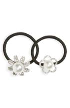 Cara 2-pack Embellished Ponytail Holders, Size - Metallic