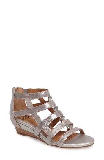 Women's Sofft Rio Gladiator Wedge Sandal M - Grey