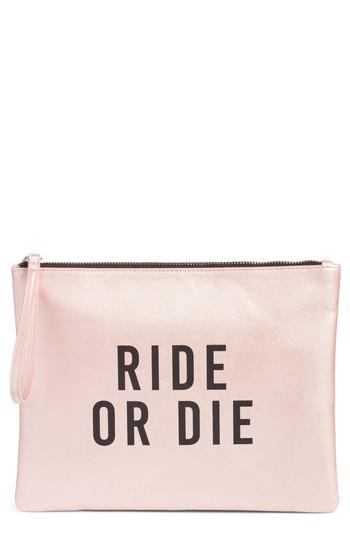 T-shirt & Jeans Ride Or Die Charging Clutch - Pink