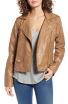 Women's Bernardo Kirwin Faux Leather Moto Jacket - Beige