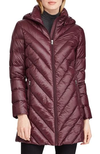 Women's Lauren Ralph Lauren Down Jacket - Burgundy