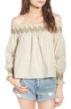 Women's Moon River Embroidered Off The Shoulder Top