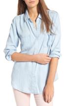 Women's Rails Carter Pinstripe Chambray Shirt - Blue