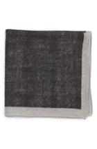 Men's Boss Solid Wool Pocket Square, Size - Grey