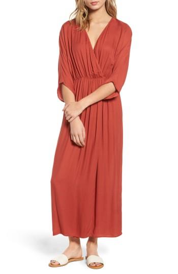 Women's Hinge Blouson Maxi Dress - Brown