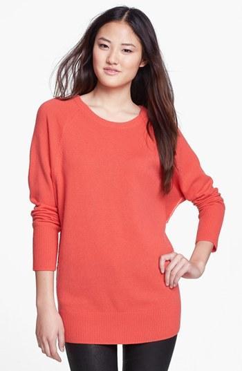 Halogen Raglan Seam Dolman Sleeve Sweater Red