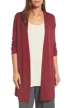 Women's Eileen Fisher Long Merino Wool Cardigan - Red