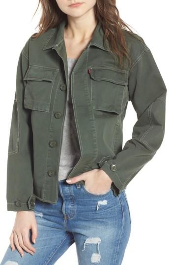 Women's Levi's Cotton Shirt Jacket - Green